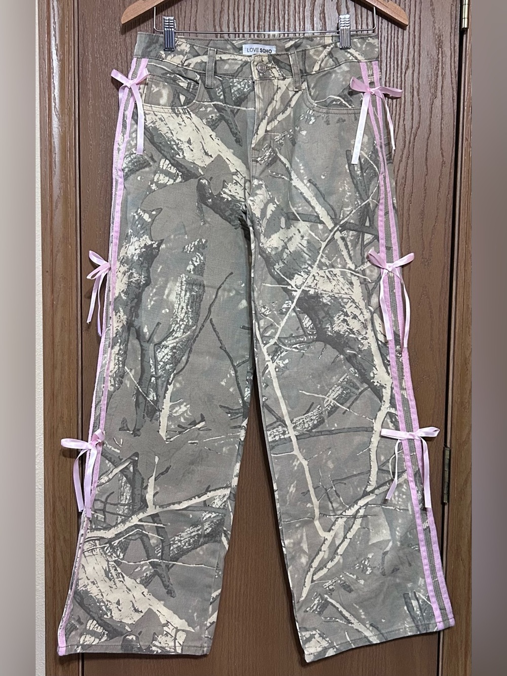 Love Soho Camo Wide Leg Jeans
